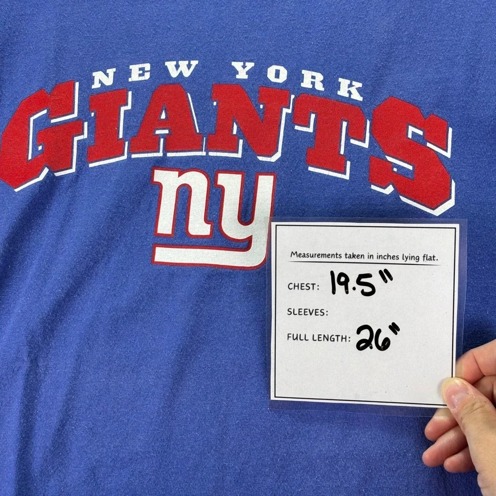 NFL Team Apparel Men's New York Giants Blue Long Sleeve Shirt The G-Men Sz M‎